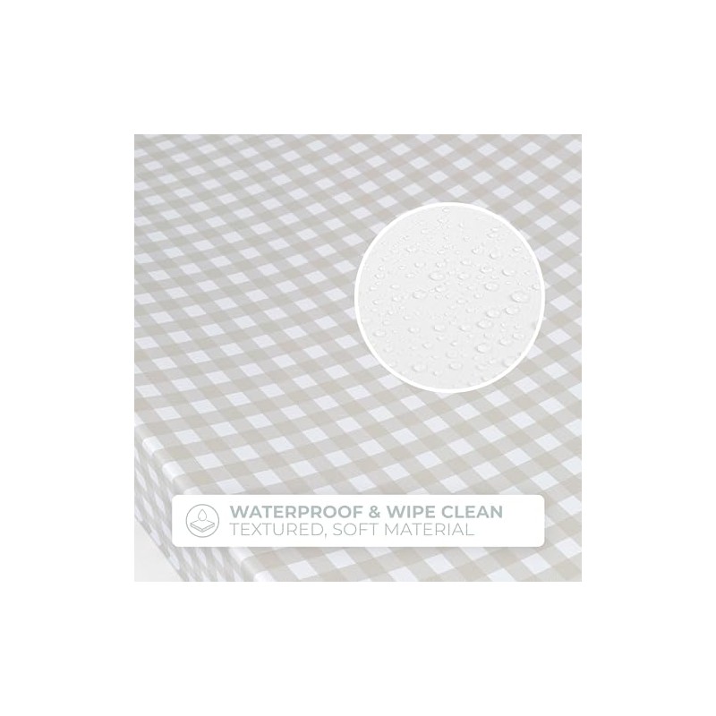 Deluxe Anti Roll Wedge Baby Changing Mat, Oat Gingham, Waterproof