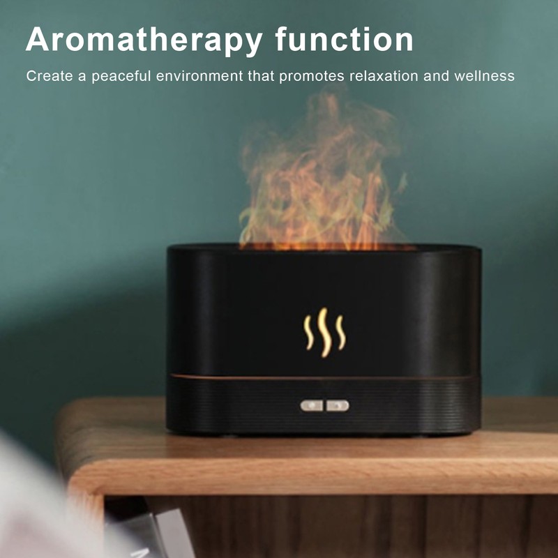 Essential Oil Diffuser 180ml USB Flame Light Fine Mist Aromatherapy