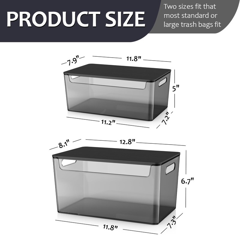 COAZEX 2 Pack Trash Bag Holder Under Sink Stackable, Plastic