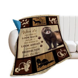 Ferret Throw Blanket Ultra Soft Warm Flannel Fleece - Cute Lightweight Fuzzy Decor Gift for Women Men Girls Boys - 50"x40"