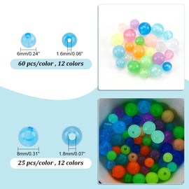 PH PandaHall 1020Pcs 12 Colors Glow in the Dark Beads Luminous Acrylic Beads Glow Beads Kit for Jewellery Making Bracelet Necklace Anklets Waist Chain Mural Decoration Hair Braiding