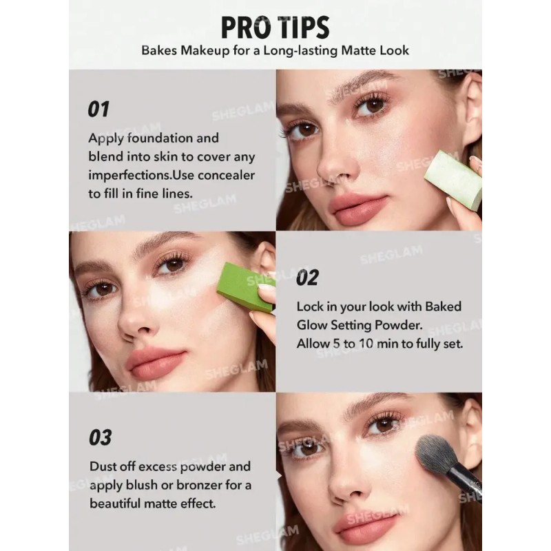 Sheglam Polvo Fijador Baked Glow Radiant Translúcido Translucent