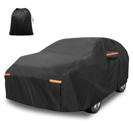 X AUTOHAUX Waterproof Car Cover 210D-PU Car Outdoor Full Car Cover for Toyota Sienna with Driver Door Zipper 525x200x160cm/ 207"x79"x63" Black