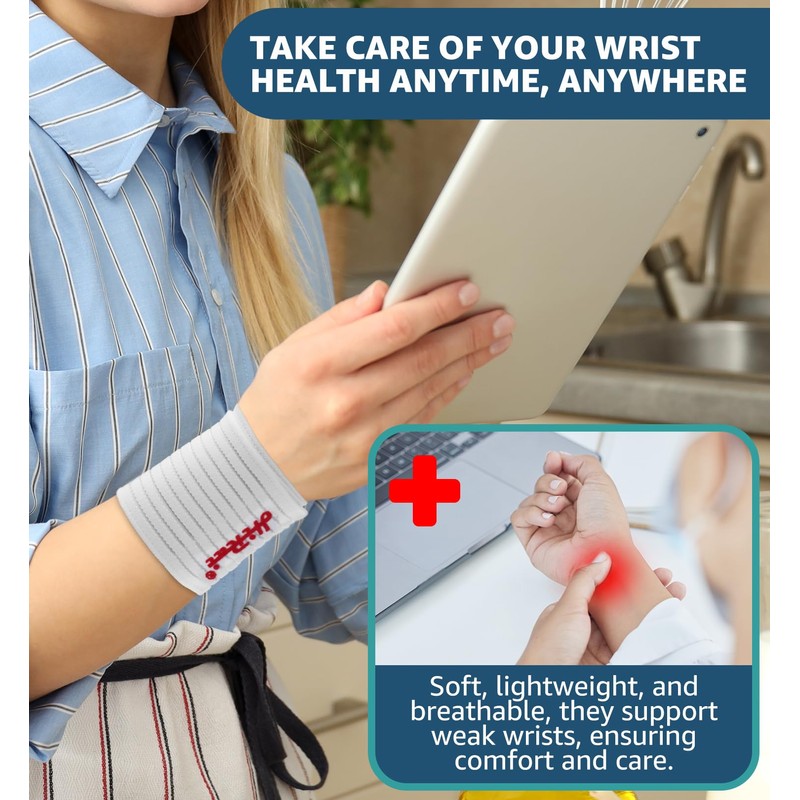 HiRui 2-Pack High-Elastic Wrist Support Straps Wrist Compression Bandage -