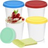 4 Envases Reutilizables para Helados 1Qt con Tapa de Silicona