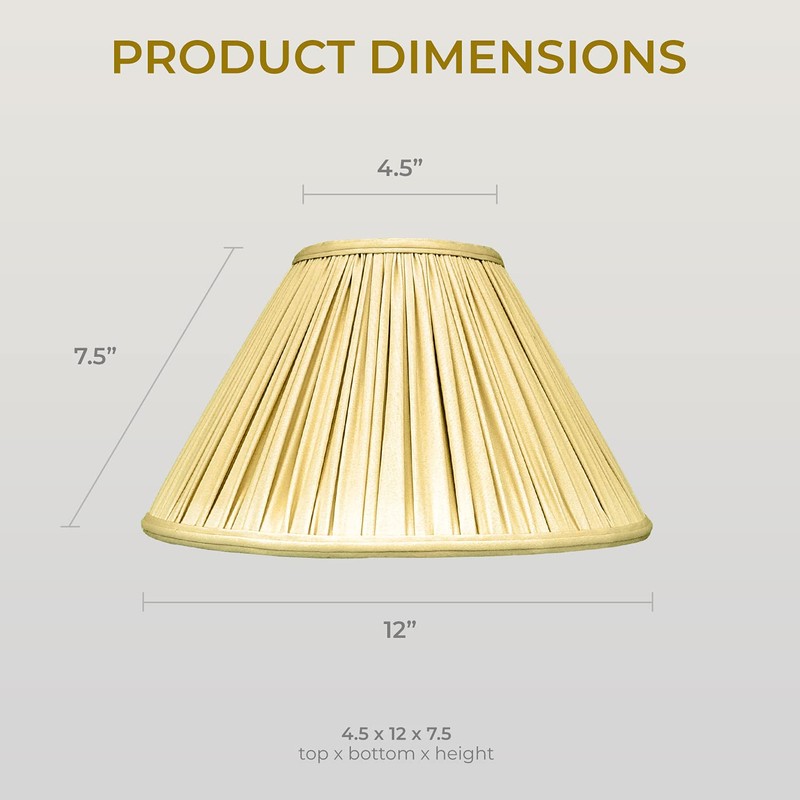 Royal Designs Coolie Empire Gather Pleat Basic Lamp Shade, Antique