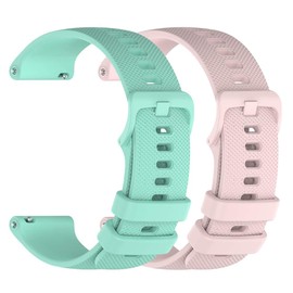 Verbstel Silicone Watch Bands Quick Release Premium Soft Rubber Replacement Straps for Men and Women 18mm 20mm 22mm (20MM, Green/Pink)