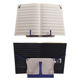 Desk Book Stand for Reading - Portable Document Cook Book Holder, Adjustable Bookstands for Recipes Tablet and Music Books, White