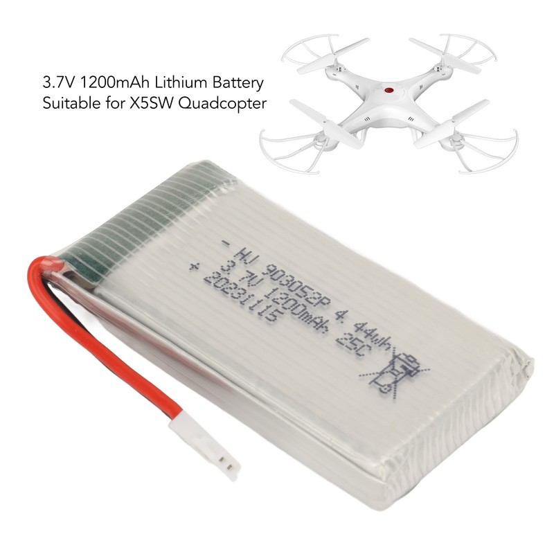 3.7V 1200mAh Lithium Battery for X5SW Quadcopter 903052P 25C RC