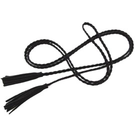 Exotic Women Waist Belt/Rope/Chain with Tassel and Beads Boho Wrap Skinny Belt for Skirt Dress Bohemian Style Belt BT385black