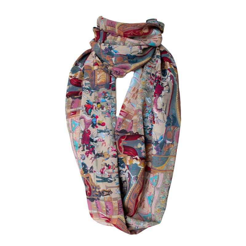 Etwoa Opera Theater Pattern Infinity Circle Scarf