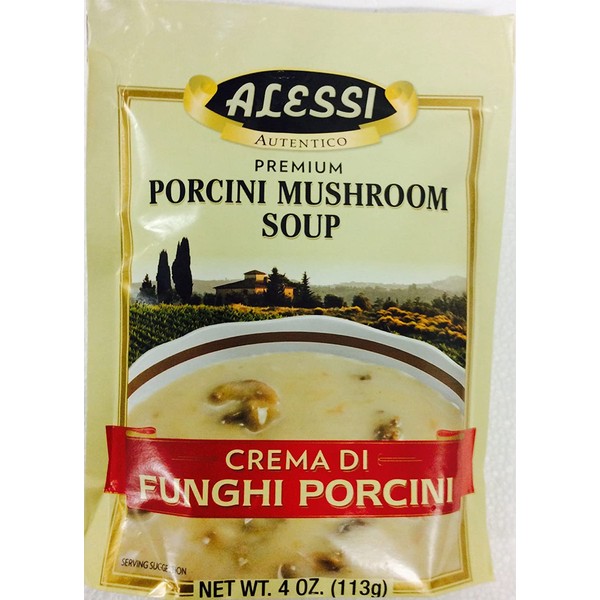 Alessi Crema Di Funghi Porcini - Mushroom Soup Mix, 4 Ounce (Pack of 2)