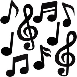 Vuzvuv 60 Pcs Music Notes Cutouts for Party Music Wall Decor,Double-Side Musical Notes Paper Cut Out for Disco Party Decorations for School Bulletin Board Craft Wall Decor