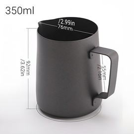 AIMALL Stainless Steel Coffee Frothing Pitcher, 12 oz/350ml Ergonomic Handle with Teflon Non-Stick Coating, Precision Pour Spout, Perfect for Latte Art & Milk Steaming