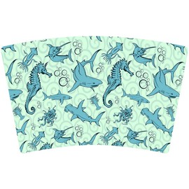 Mugzie MAX 20 Ounce Stainless Steel Cocktail Shaker - Martini Shaker with Wetsuit Cover - Deep Sea Animals