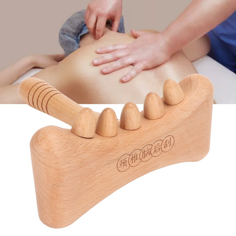 Wooden Gua Sha Tool Portable Rounded Edges Wood Scraping Massage