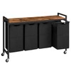HOOBRO Laundry Sorter 4 Sections, Laundry Hamper with Wheels, 4