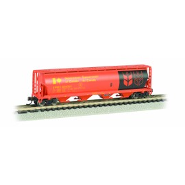 Bachmann Industries Inc. 19154 Canadian 4-Bay Cylindrical Grain Hopper Government of Canada - N Scale, Red
