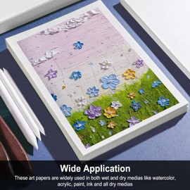 A4 Oil Pastel Sketchbook, Artist Supplies Drawing Paper, 30 Pages, 112 Lbs/240 GSM, for Watercolour Acrylic Oil Paint