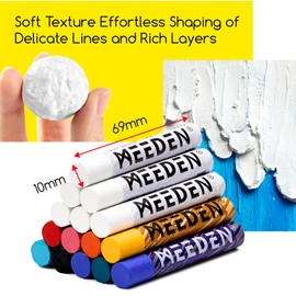 MEEDEN Soft White Oil Pastels: 6 Pcs Oil Pastels for Artists Beginners Adults - Smooth Oil Pastel Crayons for Art Supplies, Painting, Drawing, Blending, Layering, Shading