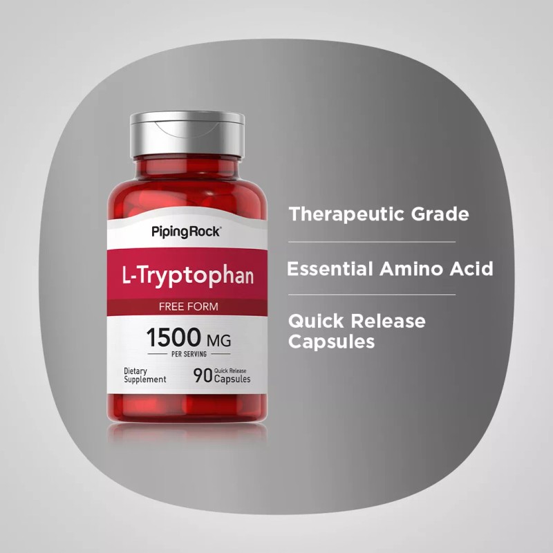 Piping Rock L-Tryptophan Capsules | 1500mg | 90 Count |