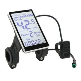 Ebike Display, Electric Bike LCD Display, 5-Pin M5 Waterproof Panel Screen for 24V-60V E-Bikes/Scooters, Universal Fit 31.8mm & 22.2mm Handlebars