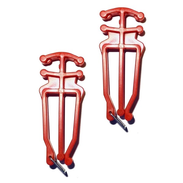 Bagdent Cross Country Skis and Poles Holder – 1 Pair, Universal Nordic Ski Pole Carrier (red)