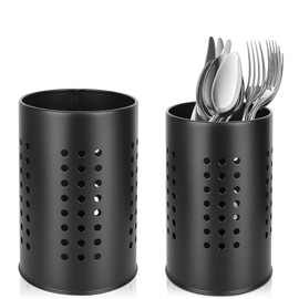 Blleshelfl Küchenutensilienhalter, Kochlöffelhalter 2 Stück, Utensilienhalter Küche, behälter für küchenutensilien, Edelstahl Schwarze Utensilien Caddy für Neues Haus und Wohnung