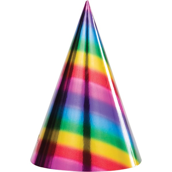 Creative Converting Rainbow Foil Party Hats, 24 ct