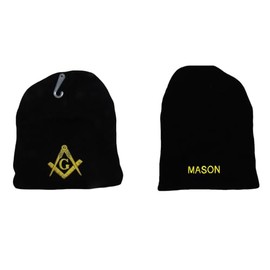 Mason Masonic Winter Beanie Knit Stocking Sock Cap HAT Masonry Lodge Black