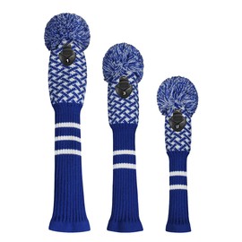 Knitted Pom Pom Golf Headwear Set for Driver Wood, Fairway and Utilities, Driver Headcases, Wooden Headcases, Other Club Headcovers