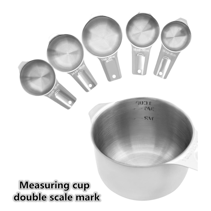 Meiyijia Stainless Steel Measuring Spoons, Stackable Soup Spoons for Measuring