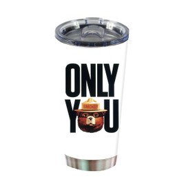 Rivers Edge Products 20 Oz Insulated Tumbler, Leak-Proof Stainless Steel Tumbler With Lid, Tea, Soda, Cocktail, or Coffee Tumbler, Portable Travel Cup, Smokey Bear Only You