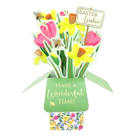 Clever Cube Easter Wishes Buzzing Blooms Pop Up Easter Greeting Card ECU001