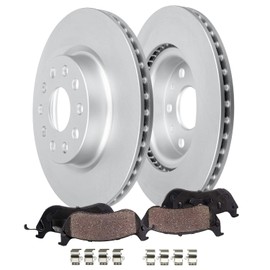 Detroit Axle - Front Brake Kit for Jeep 2018-2023 Wrangler [Brake Code BRY] Disc Brake Rotors Ceramic Brakes Pads with Hardware 2019 2020 2021 2022 Replacement : 12.99" inch Brake Rotors
