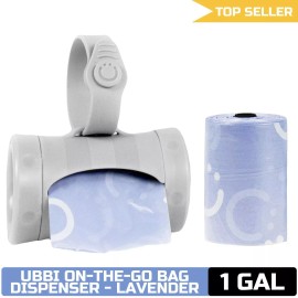 Ubbi Retractable Bag Dispenser for Travel - Lavender Scented - Gray
