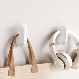 Matte White Towel Hook Wall Hooks for Bathrooms, 2 Packs Wall Mount Robe Coat Hook Holder, Heavy Duty Aluminum Towel Hooks for Hanging, Kitchen Bathroom Door Bedroom Livingroom Entryway, 2 Pack