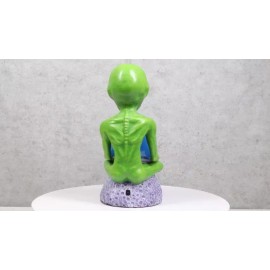 Ebros Gift Outer Space UFO ET Roswell Alien Holding Sandstorm Earth Globe Ball Figurine