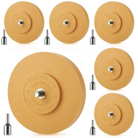 MIVIDE 6 Pack Decal Remover Eraser Wheel Tool Kit with Adapter 4 inch Rubber Power Drill Eraser Wheel Adhesive Remover Wheel Tool Set for Cars, RV, Boats