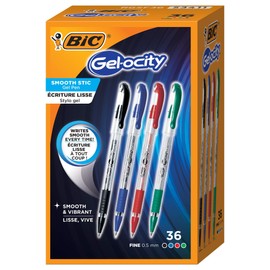 Gel-ocity Smooth Stic Gel Pen, Fine Point (0.5mm), Assorted Colors, 36-Count, Vibrant and Smooth Gel Ink, 1 Set