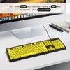 Large Font Yellow Elderly Keyboard Large Print Computer Keyboard, Wired