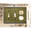 OKAWYC Double Toggle/Single Duplex Light Switch Cover Belaire Beaded Metal