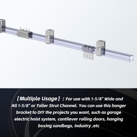SKTREX Channel Trolley Track Hanger Bracket for UNISTRUT Strut Channel, 1-5/8 Intermediate Support Hange Bracket for All 1-5/8" Channel Trolley Track (8)