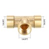 sourcing map Brass Tee Pipe Fitting 1/4 PT Female Thread