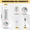 8 Termómetro Higrómetro Ambiental, Gancho, Bolígrafo