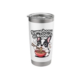 Cute French Bulldog Eat Ramen Bowl Japanese Food Dog Lovers Stainless Steel Insulated Tumbler