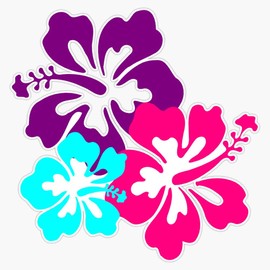 Hawaiian Flowers Vinyl Sticker Waterproof Bumper Sticker Laptop Window Decal 5"