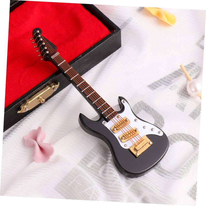 NOLITOY Mini Electric Guitar Model Black Miniature Guitarra Decor with