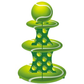 3 Tier Tennis Cupcake Stand for Tennis Birthday Party Decoration Sports Cupcake Holder Dessert Tower for Sports Theme Party Baby Shower Supplies
