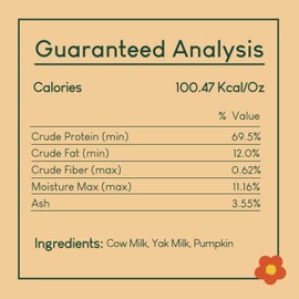 Yak9 Cheese Dog Chews, High Protein Dog Treats, Natural Ingredients, Long Lasting Dog Chews, Dog Treats for Medium Breeds Under 75 Lbs, Rawhide Free, Non GMO, Gluten Free, Grain Free, Pumpkin, 1 Piece